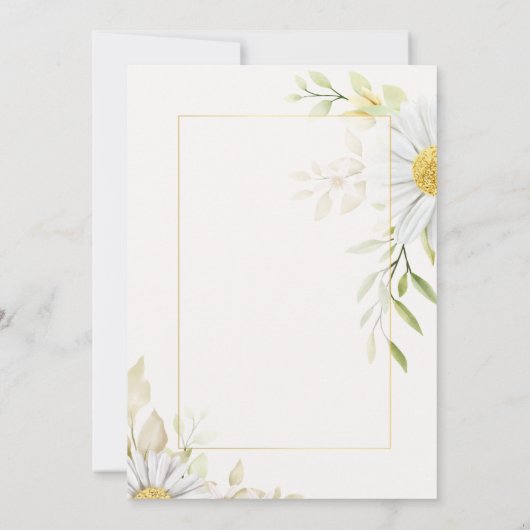 Greenery Chrysanthemum Wedding Einladung (Rückseite)