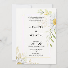 Greenery Chrysanthemum Wedding Einladung