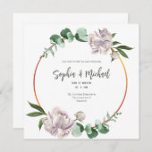 Greenery Circle Rahmen Elegante Hochzeitskarte Einladung (Vorne/Hinten)