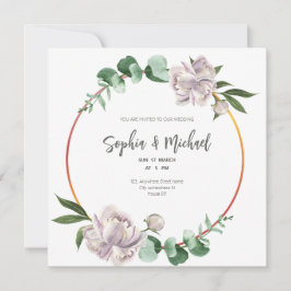 Greenery Circle Rahmen Elegante Hochzeitskarte Einladung