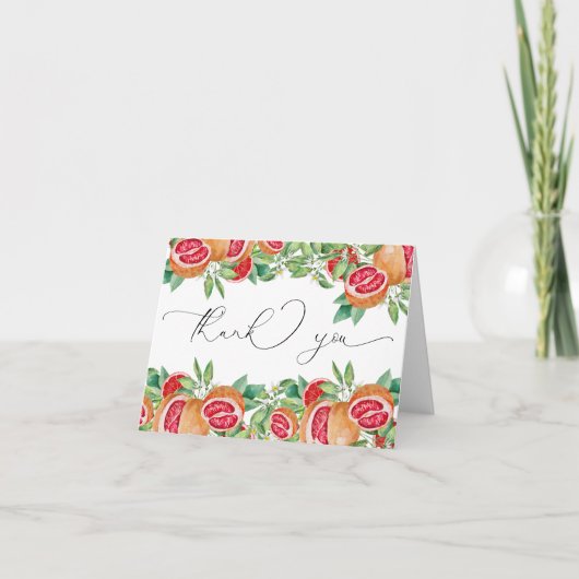 Greenery Citrus | Brautparty Vielen Dank Dankeskarte (Vorderseite)