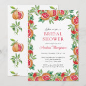 Greenery Citrus | Einladungen zur Brautdusche (Vorne/Hinten)