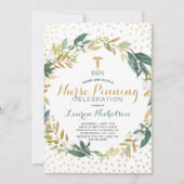 Greenery Confetti Nurse Pinning Graduation Party Einladung (Vorderseite)