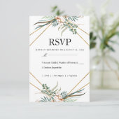 Greenery Cotton Boho Glitzer Wedding RSVP (Stehend Vorderseite)