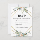 Greenery Cotton Boho Glitzer Wedding RSVP Karte (Vorderseite)