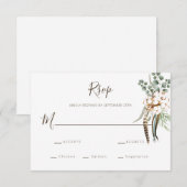 Greenery Cotton Boho Wedding RSVP Card Karte (Vorne/Hinten)