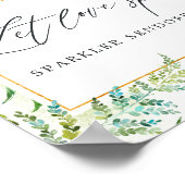 Greenery Crystal Wedding Lass Liebe Sparkle Poster (Ecke)