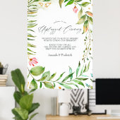 Greenery Crystal Wedding Unplugged Zeremonie Poster (Heimbüro)
