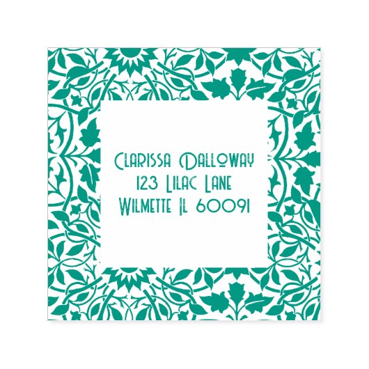 Greenery Damask-Adresse Permastempel (Design)