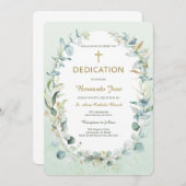 Greenery Dedication Boy Template Einladung (Vorne/Hinten)