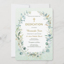 Greenery Dedication Boy Template Einladung