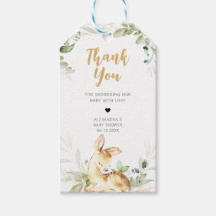 Greenery Deer Baby Shower Fevor Tags Geschenkanhänger