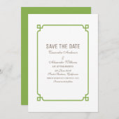Greenery Deko Chic Save the Date einladen Einladung (Vorne/Hinten)