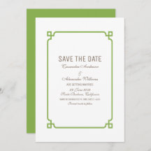 Greenery Deko Chic Save the Date einladen