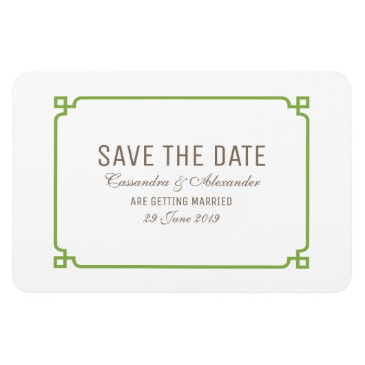Greenery Deko Chic Save the Date Magnet (Horizontal)