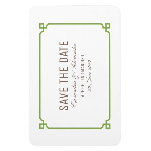 Greenery Deko Chic Save the Date Magnet (Vertikal)