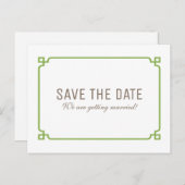 Greenery Deko Chic Save the Date Postkarte (Vorne/Hinten)