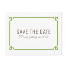 Greenery Deko Chic Save the Date Postkarte