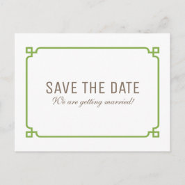 Greenery Deko Chic Save the Date Postkarte