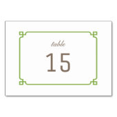 Greenery Deko Chic Table Card Tischnummer (Rückseite)
