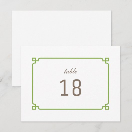 Greenery Deko Chic Tischnummer Postcard (Vorne/Hinten)