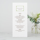 Greenery Deko Chic Wedding Menu Menükarte (Stehend Vorderseite)