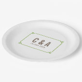 Greenery Deko Chic Wedding Pappteller (Schrägansicht)