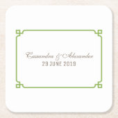 Greenery Deko Chic Wedding Rechteckiger Pappuntersetzer (Vorderseite)