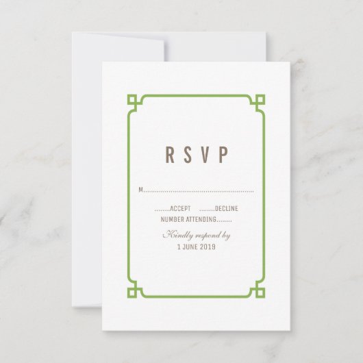 Greenery Deko Chic Wedding RSVP (Vorderseite)