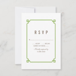 Greenery Deko Chic Wedding RSVP Karte