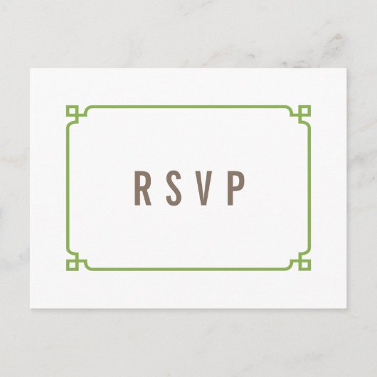 Greenery Deko Chic Wedding RSVP Postcard Einladungspostkarte (Vorderseite)