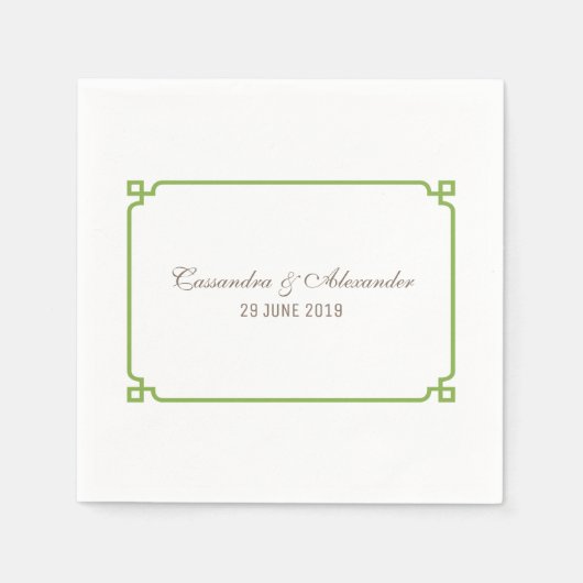 Greenery Deko Chic Wedding Serviette (Vorderseite)