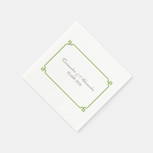 Greenery Deko Chic Wedding Serviette (Ecke)