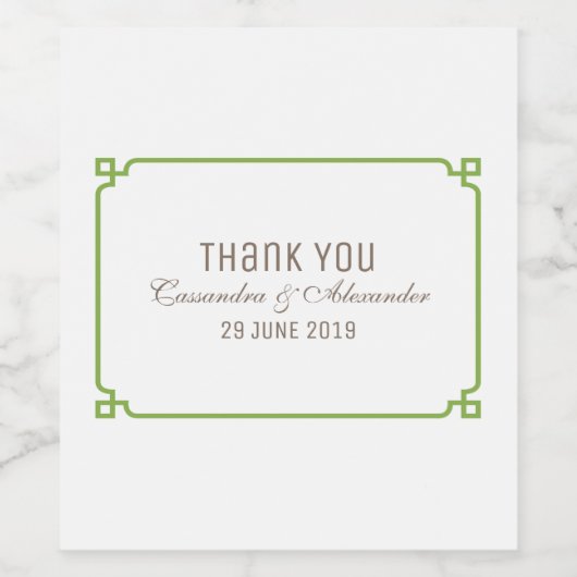 Greenery Deko Chic Wedding Weinetikett (Einzelnes Label)