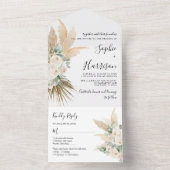 Greenery Desert Boho Pampas Grass Wedding All In One Einladung (Innen Boden)