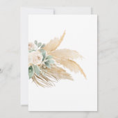 Greenery Desert Boho Rose Pampas Grass Wedding Einladung (Rückseite)