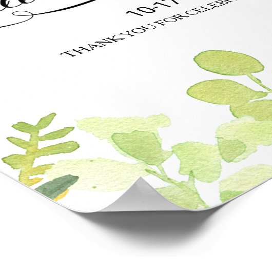 Greenery Destination Probe Dinner Willkommen Poster (Ecke)