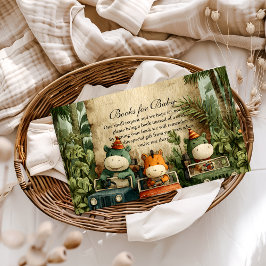 Greenery Dino Baby Shower Books for Baby  Begleitkarte
