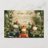 Greenery Dino Baby Shower Diapper Raffle Begleitkarte (Vorderseite)