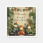 Greenery Dino Baby Shower Serviette (Vorderseite)