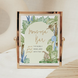 Greenery Dinosaur Baby Dusche Mama Osa Bar Poster