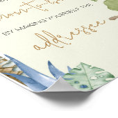 Greenery Dinosaur Baby Shower Envelope Station Poster (Ecke)