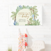 Greenery Dinosaur Babydusche Banner (Insitu)