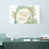 Greenery Dinosaur Babydusche Banner (Messeveranstaltung)