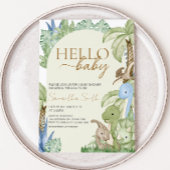 Greenery Dinosaur Babydusche Einladung