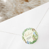 Greenery Dinosaur Babydusche Runder Aufkleber