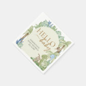 Greenery Dinosaur Babydusche Serviette (Ecke)