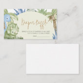 Greenery Dinosaur Babydusche Windelwanne Begleitkarte (Vorne/Hinten)