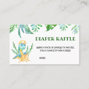 Greenery Dinosaur Babydusche Windelwanne Visitenkarte