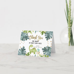 Greenery Dinosaur Falted Danke Karte